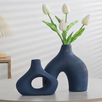 Blau Keramikvase 2er Set