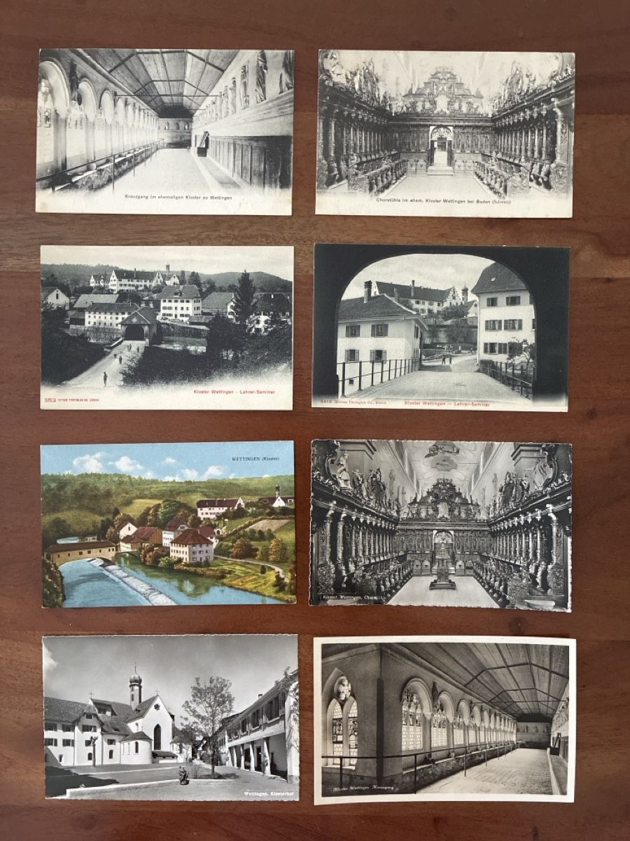 Ansichtskarten: 8 Ansichtskarten Schweiz vom Kloster Wettingen AG – Gebraucht aus Oftringen von Cla.vD.74