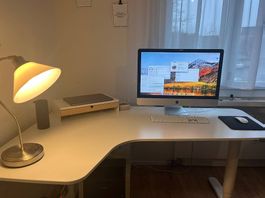 Stehpult Eckschreibtisch, elektrisch verstellbar