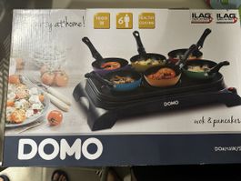 Domo Wok und Crêpe Set für 6 Personen 1000 Watt neu