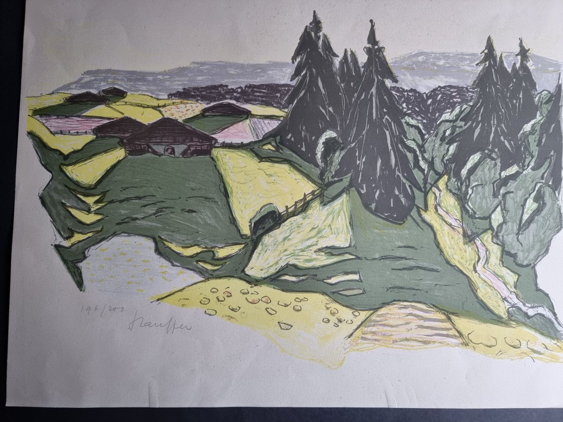 Grafica & Litografie: FRED STAUFFER LITHOGRAPHIE SIGNIERT NUMMERIERT – Usato da Gersau venduto da grafik-kunst 1