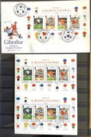 1996 Gibraltar Fussball Europameisterschaft FDC + Blocks **