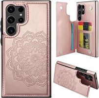 Schutzhülle Etui Leder für Samsung S23 Ultra + Kartenfächer