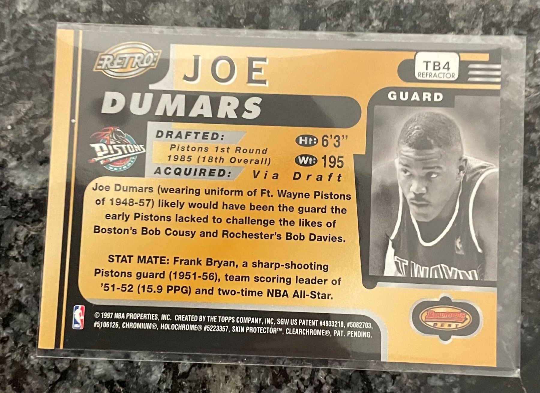 Nba Carte collezionabili: NBA Joe Dumars Bowmans Best Retro Refractor Card – Nuovo (secondo la descrizione) da Muttenz venduto da joba23 1