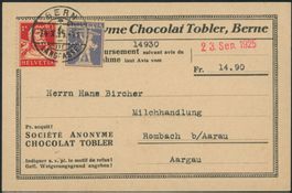 1925 - Tellknabe - Tellbrustbild - NN Karte - BFr - Perfin