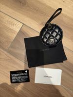 CHANEL Name Tag Key Ring Black