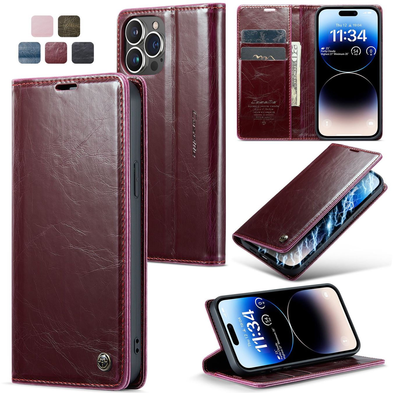 Cover & Protezioni schermo: CaseMe iPhone 14 Pro Leder Luxus Case – Nuovo e nell'imballaggio originale da Zürich venduto da Store-247 2
