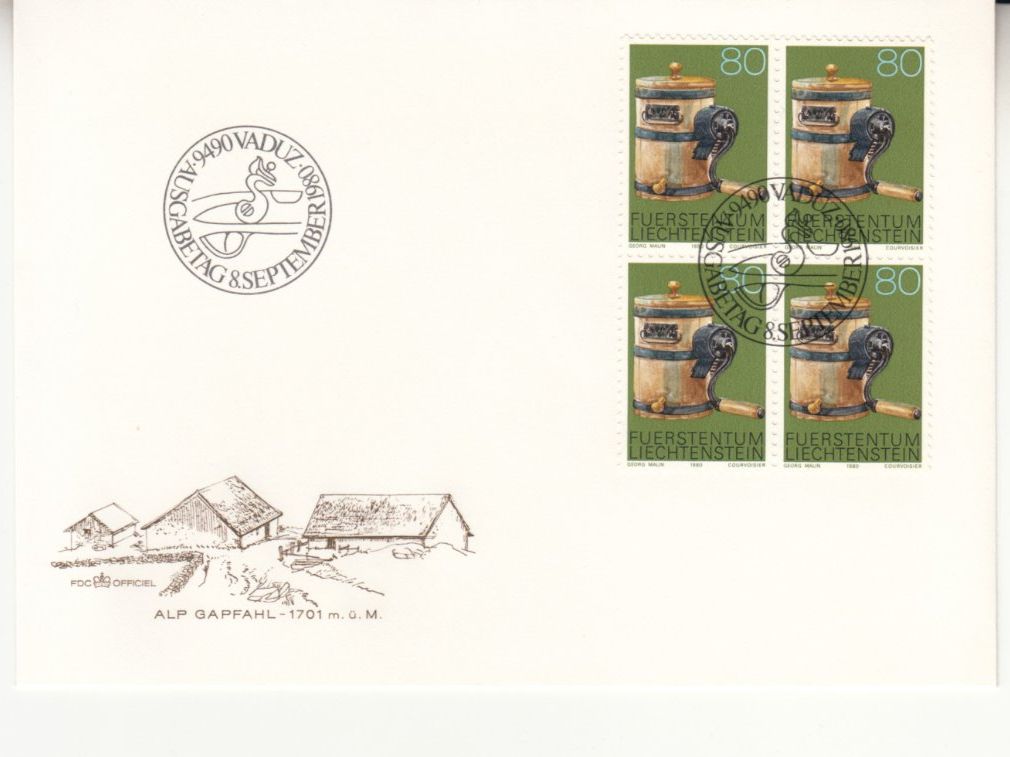 Tutti i francobolli: LBK 685 - 687 im 4er-Block FDC – Usato da Bürglen TG venduto da StampGraf 2