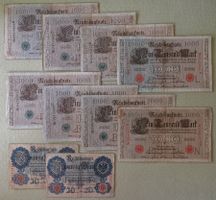 Deutsches Reich Reichsbanknoten 1910 / 1914