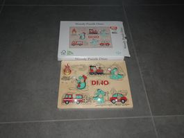 2x Holzpuzzle Dino Puzzle und Feuerwehr      * NEU / OVP *