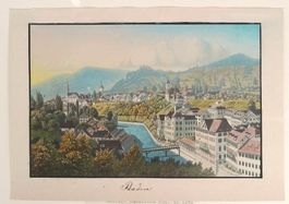 Baden  Aquatinta von Ruff altkoloriert