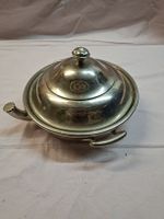 Alpaca Servierschüssel versilbert mit Deckel, Vintage!