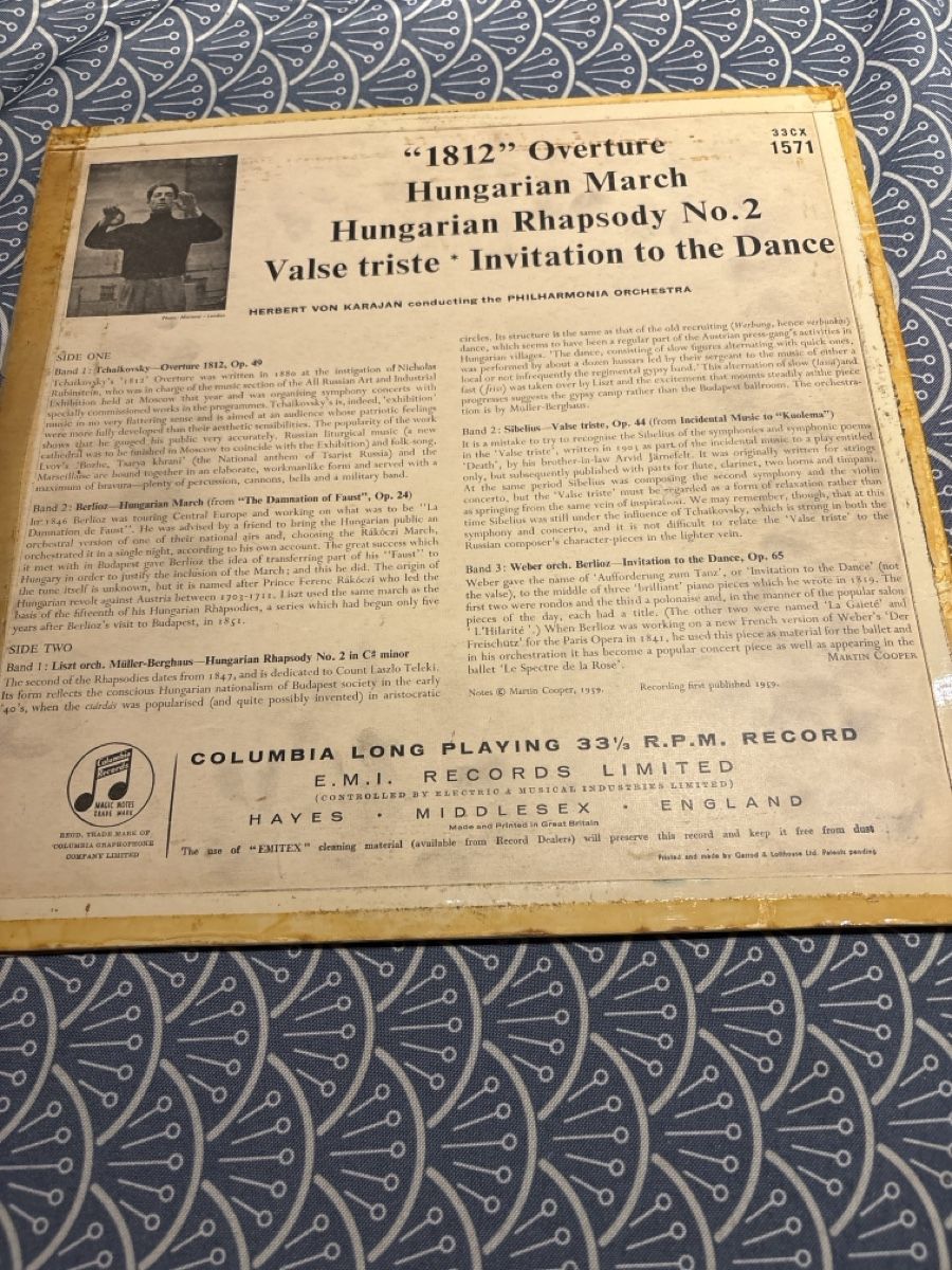 Dischi in vinile: Disque Vinyle Karajan 1812 Overture Hungarian March – Usato da Ste-Croix venduto da choupy60 2