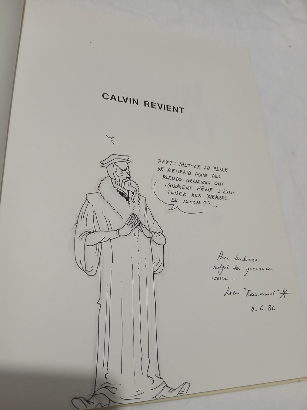 Fumetti: BD dédicacée "Calvin revient" les mystères de Saint Pierre – Nuovo (secondo la descrizione) da Le Grand-Saconnex venduto da Rgt87 2