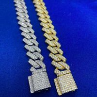 Prong Miami Cuban Armband 14k gelbgold vergoldet 18cm