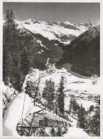 Vintage Paul Faiss, Dschima Tal, Bergbahn, Davos, 1955