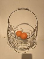Design Obst-Etage o. Früchtekorb -Metall verchromt -2 Etagen