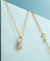 Halskette aus 9 Karat(375) Gelbgold und topas