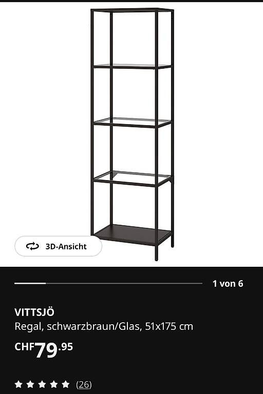 Vitrines: Vitsjö Regal Schwarz – D'occasion à Adlikon b.Regensdf par Yussii