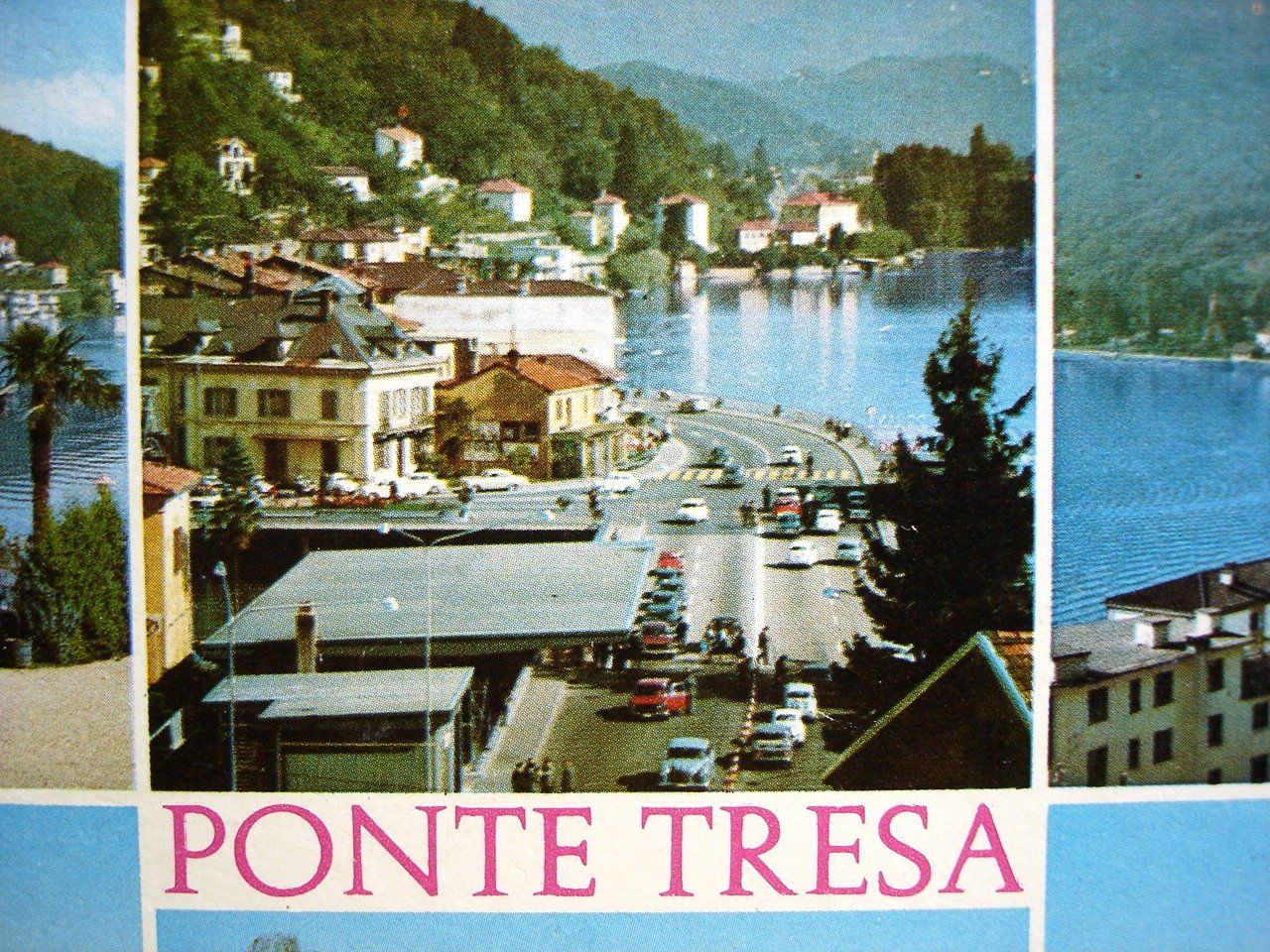 Ansichtskarten: PONTE TRESA Zoll, Auto, Lago, Schiff – Gebraucht aus Jona von philajona