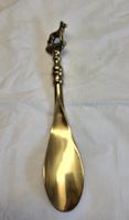 Vintage Messing Schuhlöffel mit Dackel Figur, Top..