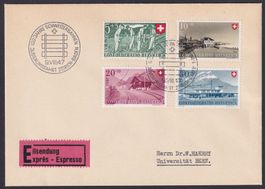 PP 1947, Satzbrief, B30-B33, Zürich nach Baden