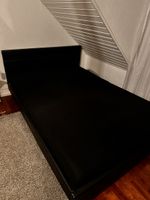 Bett Doppelbett schwarz Kunstleder