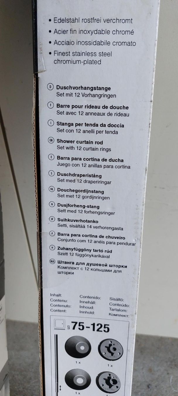 Docce: Duschstange 75 bis 125 cm Breite – Nuovo e nell'imballaggio originale da Horw venduto da Zentral50 1