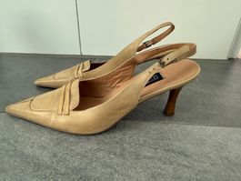 Echtleder Stilettos beige Gr. 39