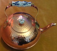 KUPFER VINTAGE TEEKANNE MIT DECKEL