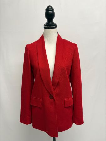 Massimo Dutti gerader Blazer Viskose rot 34