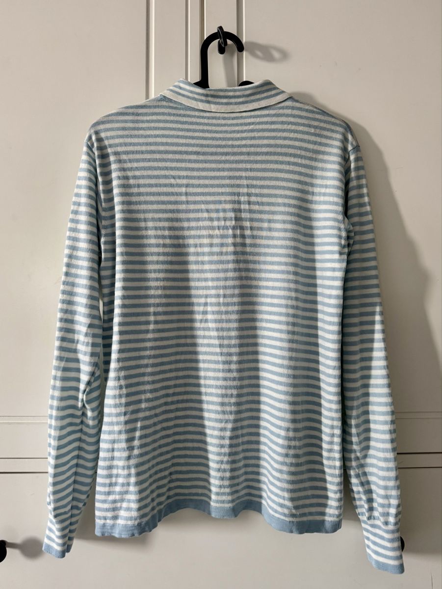 Max Mara Camicette: MaxMara Wool Shirt, Blue & White Stripe – Usato da Bülach venduto da dan_7scp 1