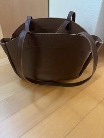 Braune Tote Bag / Schultertasche mit Innentasche
