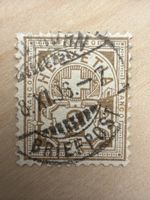 Briefmarke Helvetia 2 Rappen braun gestempelt