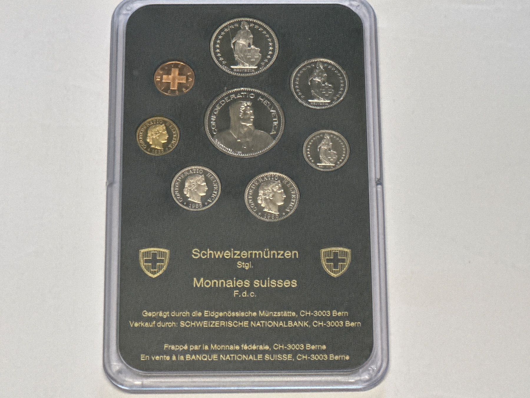 Alle Münzen: Schweizer Münzsatz Stgl. 1985 – Neu (gemäss Beschreibung) aus Herisau von herau