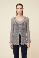 Definitions Gilet Maille Ajourée Gris T. 44