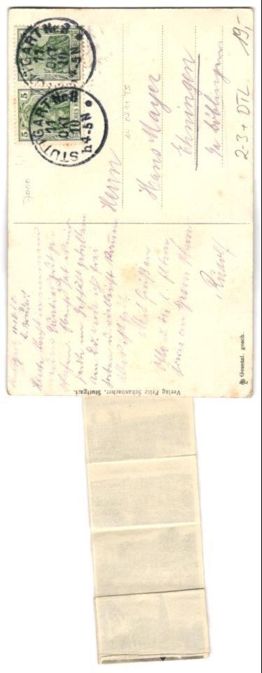 Cartoline postali: Leporello-AK Stuttgart, Briefträger mit – Usato da Berlin venduto da bartko-reher 1