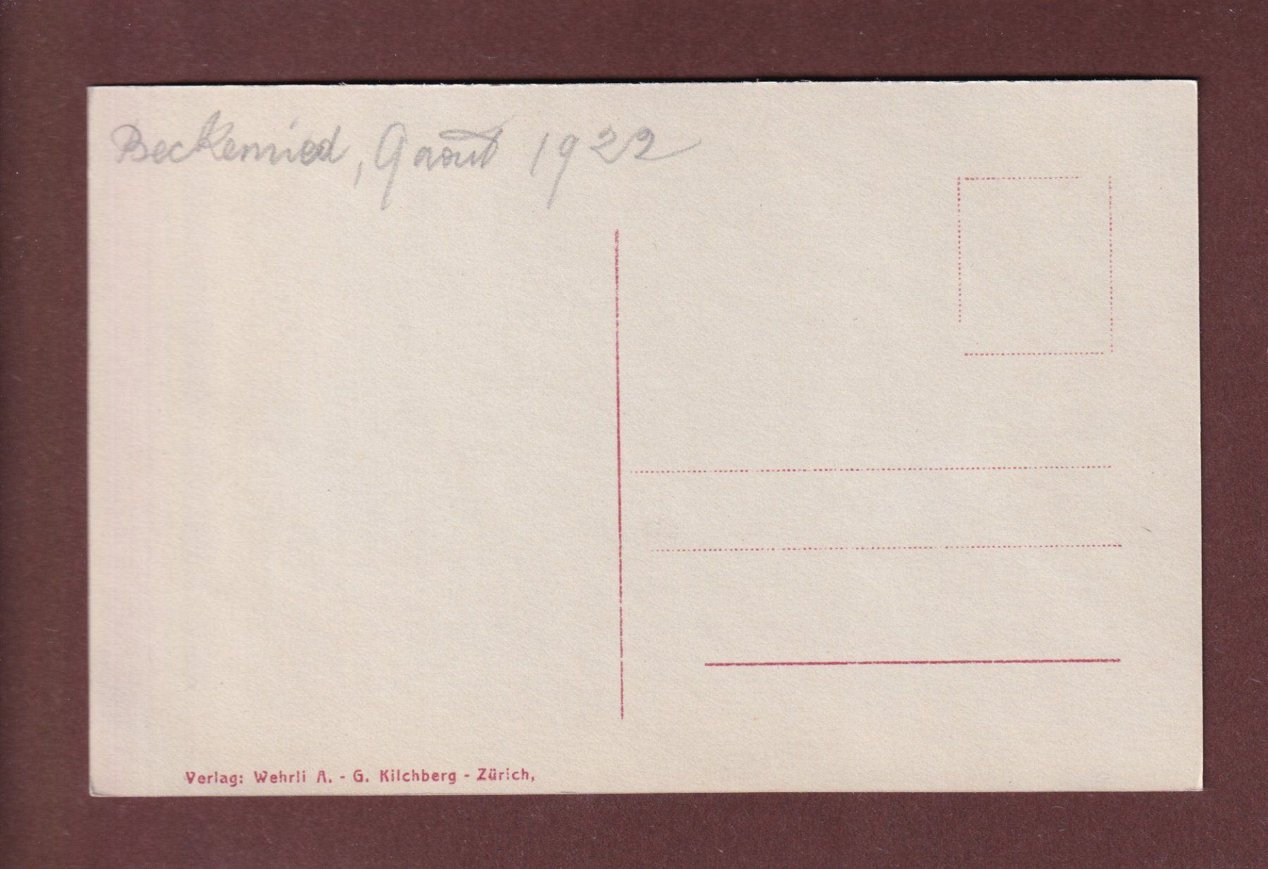 Cartes postales: BECKENRIED - Kirche - 1922 – D'occasion à Pully par nicecards-shop 1
