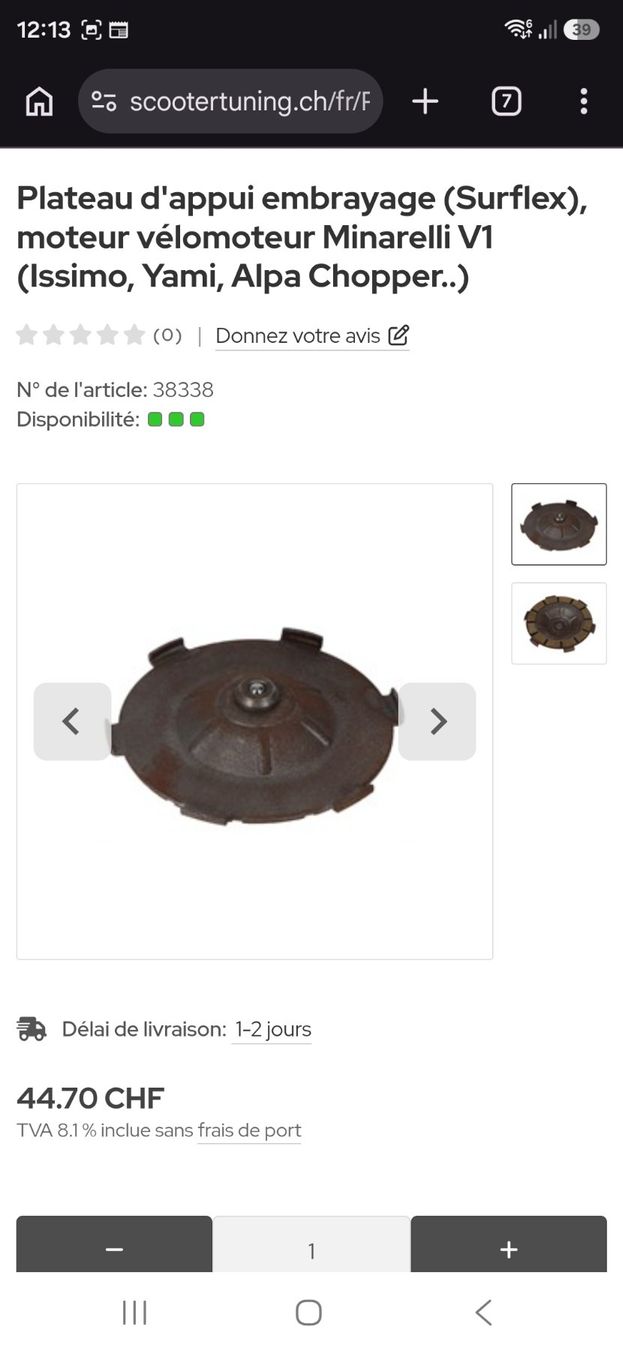 Cilo Mofa-Ersatzteile: Embrayage Cilo set comme neuf – Gebraucht aus Pully von Abba70 5