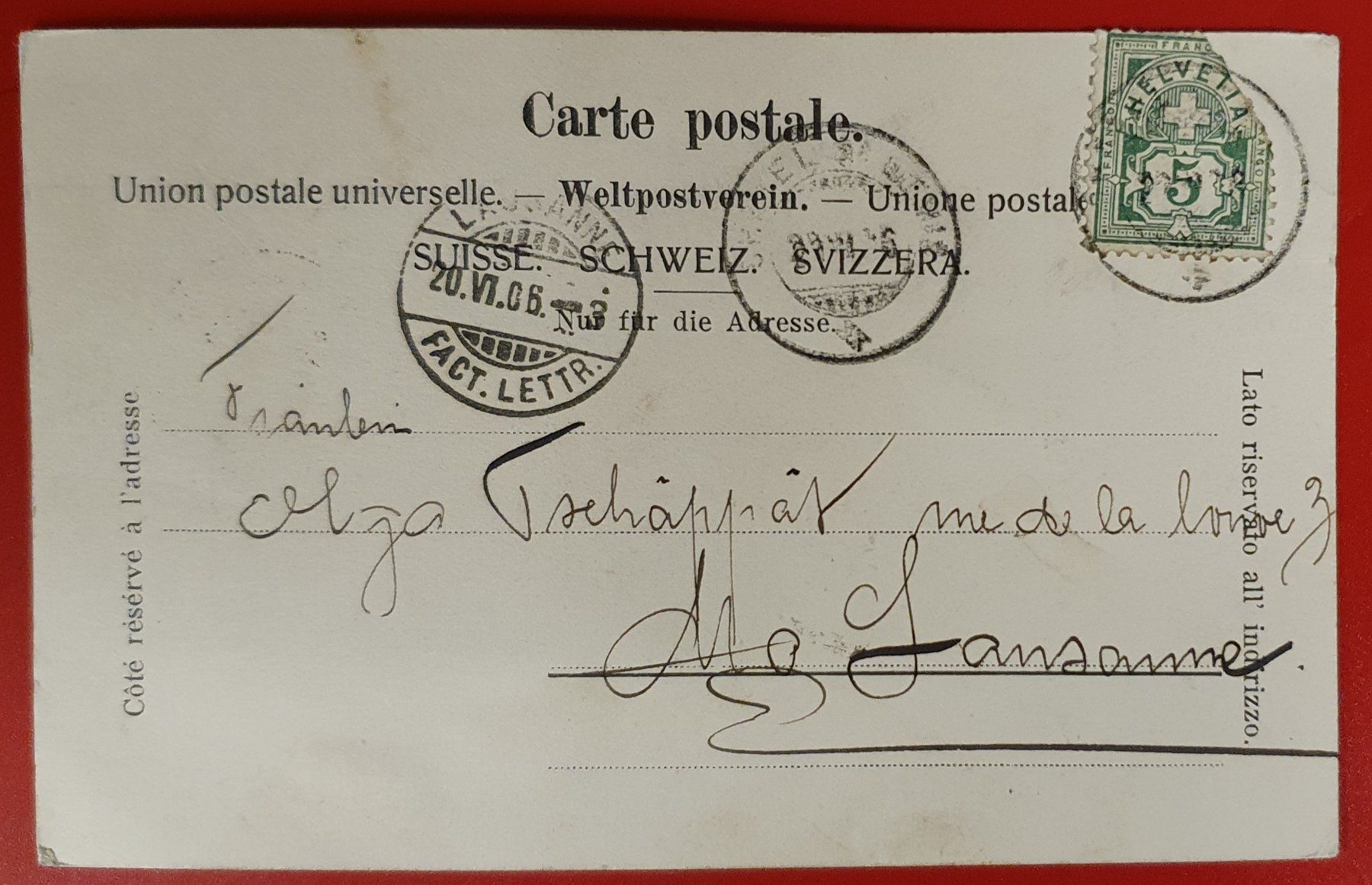 Cartoline postali: Chapelle de Cée 1906 – Usato da Kreuzlingen venduto da Rschweiz1 1