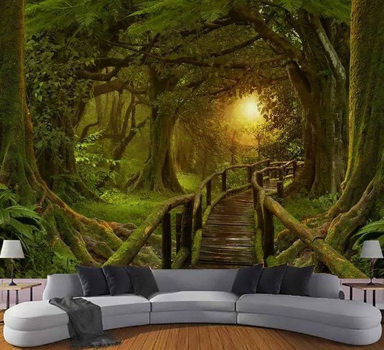 Decken: Wandbehang Weg durch den Wald 150cm x 100cm – Neu und originalverpackt aus Walenstadt von SchnaeppchenRabe