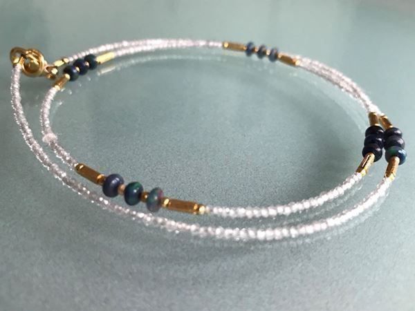 Catenine: Wunderschöner blauer Feueropal 925 S. – Nuovo (secondo la descrizione) da Basel venduto da Chili007 3