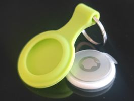 Set Apple AirTag NFC Tracker 1 Cover Anhänger Silikon grün