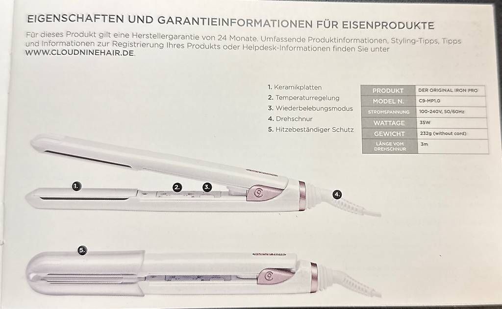 Piastre & Arricciacapelli: Cloud nine Haarglätteisen – Usato da Hettiswil venduto da chili76 3