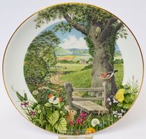 12 Wandteller Konvolut Das Jahr in der Landschaft Royal Worc