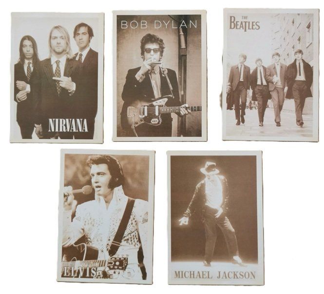 Ansichtskarten: Michael Jackson, Beatles, Nirvana,...  (5 Postkarten) – Neu (gemäss Beschreibung) aus Wilen b. Wollerau von morethanmusic