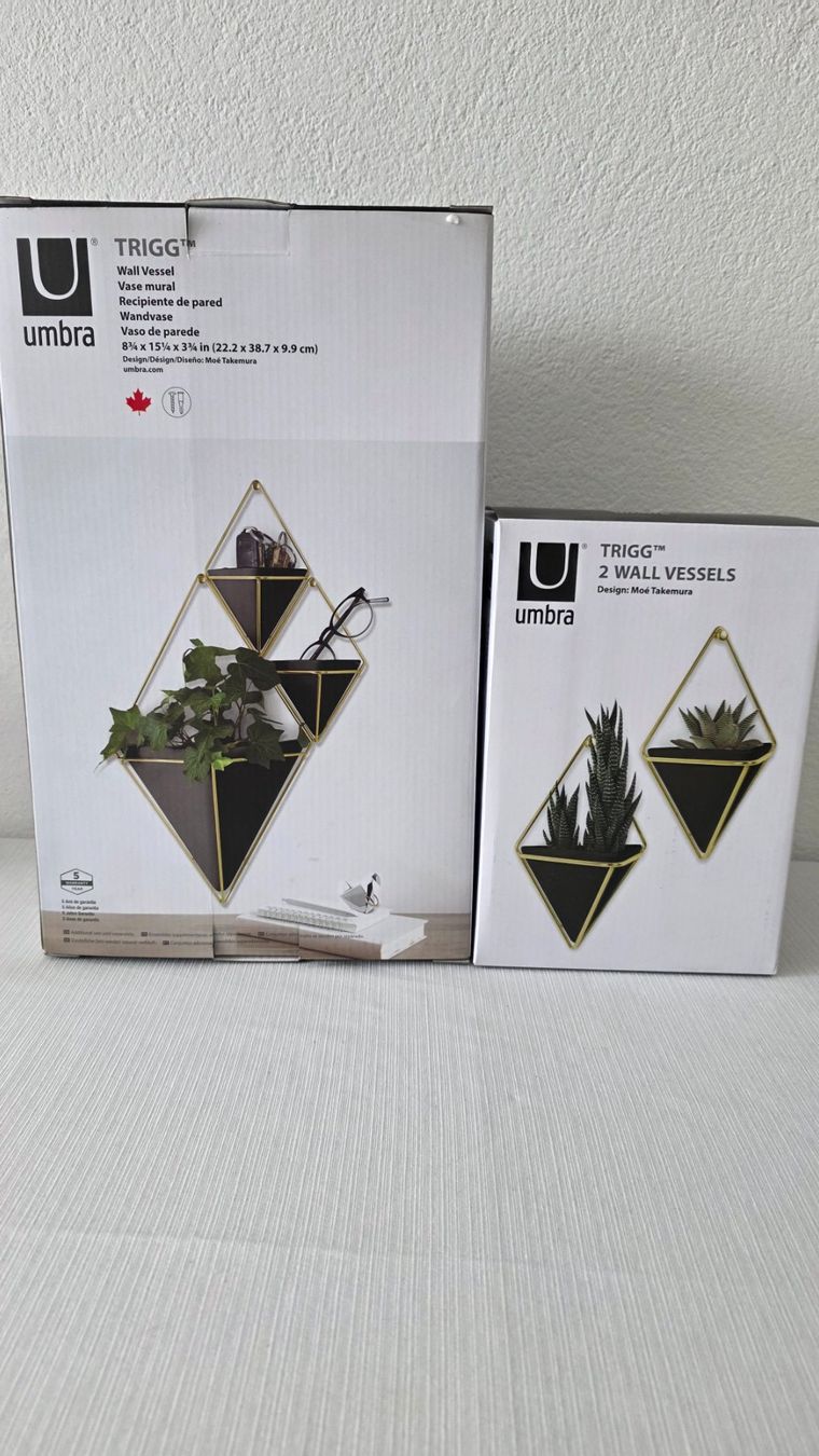 Vasi per fiori: Wandgefässe, 3er Set, Schwarz/Gold – Usato da Zürich venduto da Lemon007 7