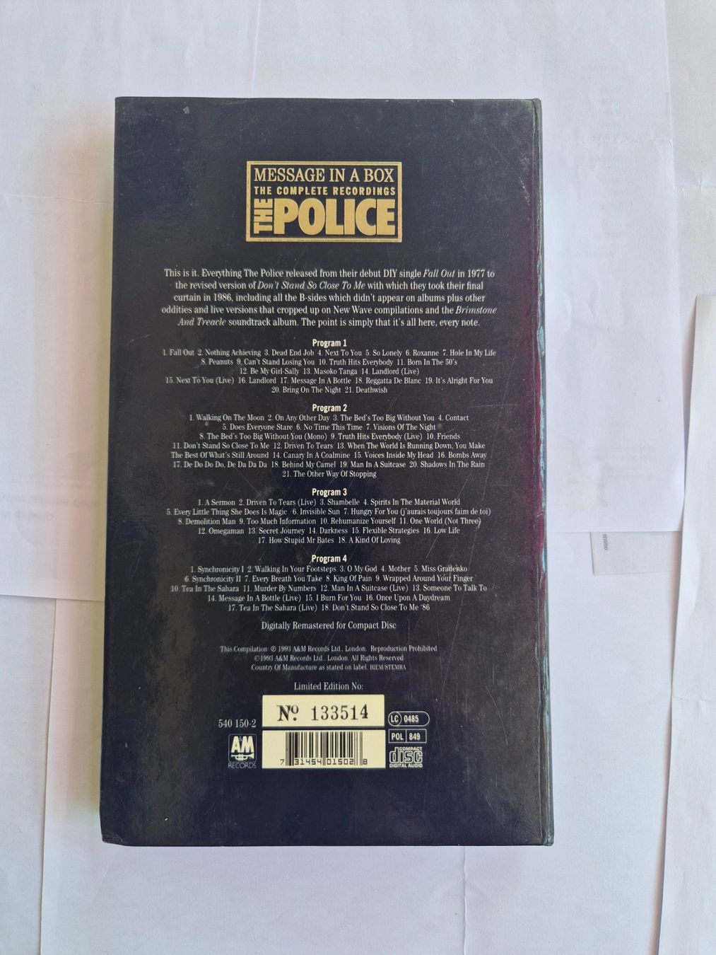 CD: Message in a box The Police – Usato da Opfikon venduto da Steins_Siedlung 1