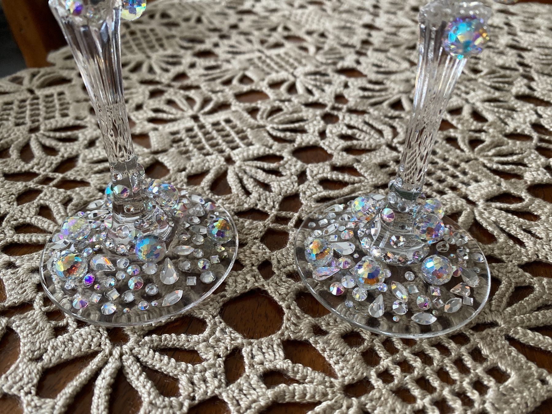 Bicchieri: 2/ Hochzeit glasses mit Swarovski – Usato da Mehlsecken venduto da Reymau 3