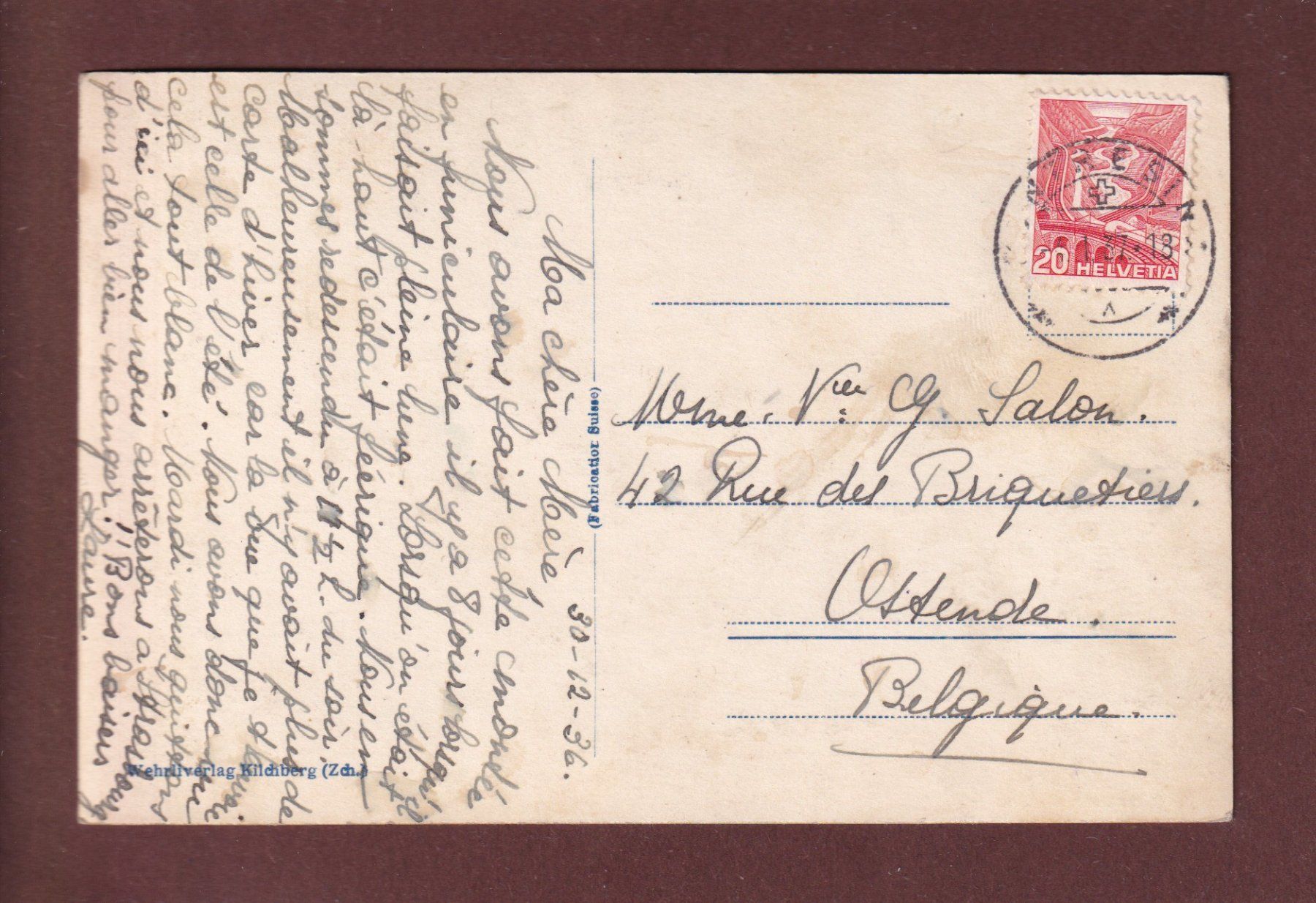 Ansichtskarten: MUOTTAS MURAIGL BAHN - 1937 – Gebraucht aus Pully von nicecards 1